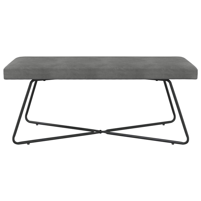 bancă Simplu Gri închis 110 x 40 x 45 cm Catifea WALTI