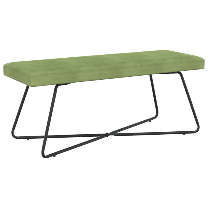 bancă Simplu Verde deschis 110 x 40 x 45 cm Catifea WALTI