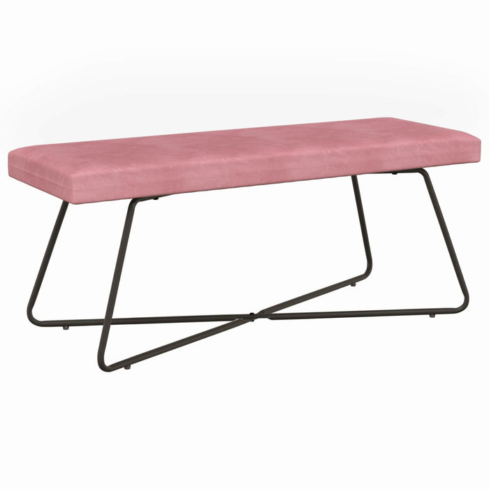 bancă Simplu Roz 110 x 40 x 45 cm Catifea WALTI