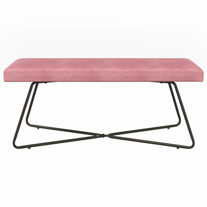 bancă Simplu Roz 110 x 40 x 45 cm Catifea WALTI