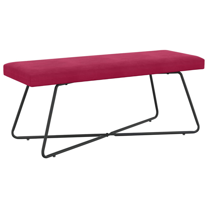 bancă Simplu Roșu Vin 110 x 40 x 45 cm Catifea WALTI