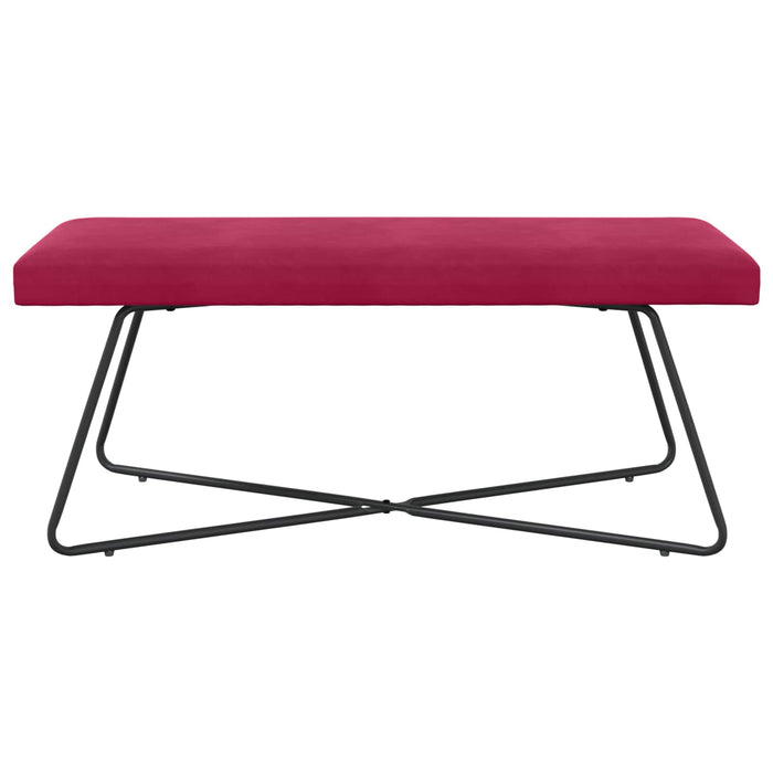 bancă Simplu Roșu Vin 110 x 40 x 45 cm Catifea WALTI