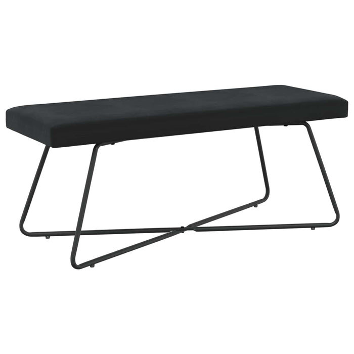 bancă Simplu Negru 110 x 40 x 45 cm Catifea WALTI