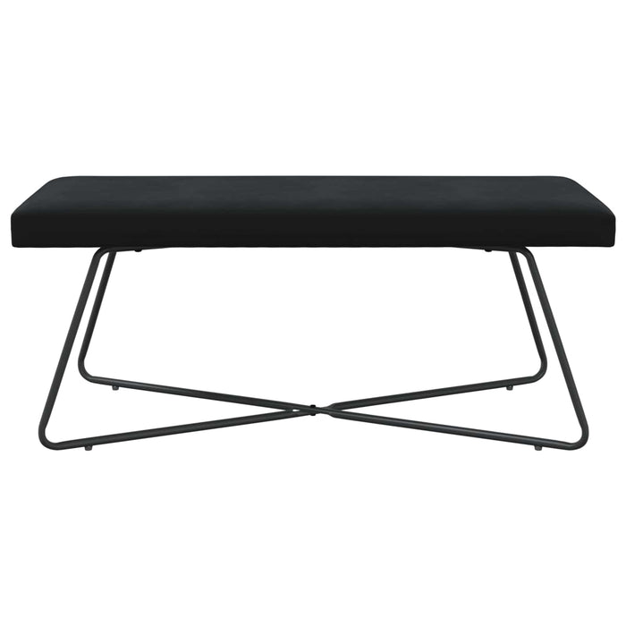 bancă Simplu Negru 110 x 40 x 45 cm Catifea WALTI