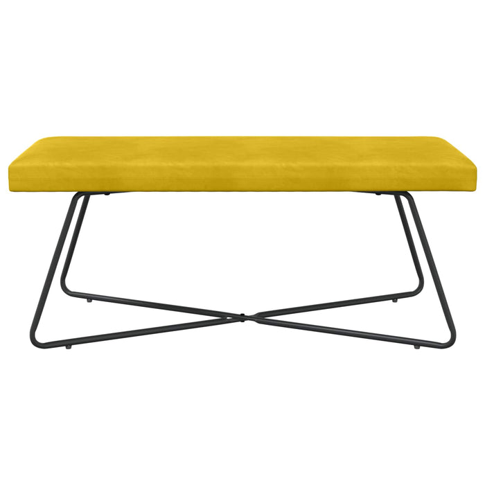bancă Simplu Galben 110 x 40 x 45 cm Catifea WALTI