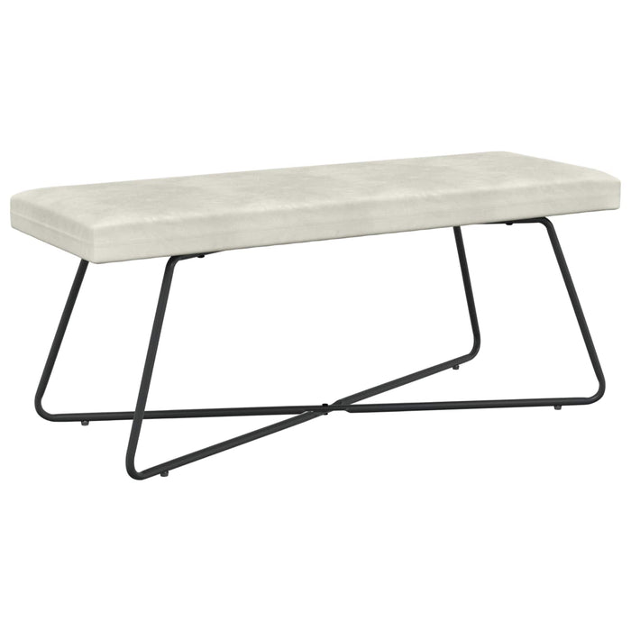 bancă Simplu Crem 110 x 40 x 45 cm Catifea WALTI