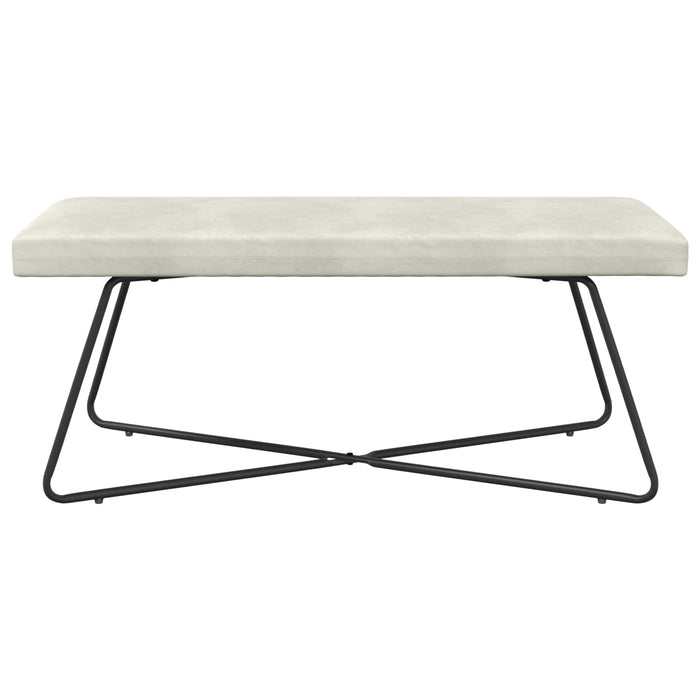 bancă Simplu Crem 110 x 40 x 45 cm Catifea WALTI