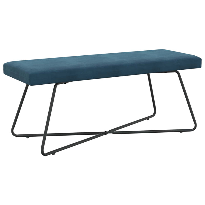 bancă Simplu albastru 110 x 40 x 45 cm Catifea WALTI