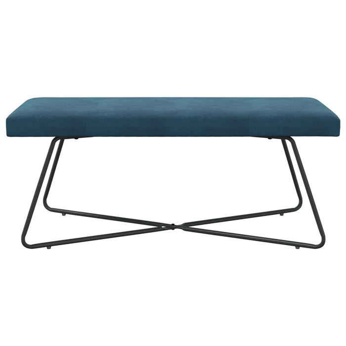 bancă Simplu albastru 110 x 40 x 45 cm Catifea WALTI