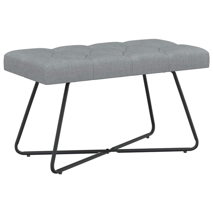 Bancă cu butoane capitonate Gri deschis 80 x 40 x 46 cm WALTI