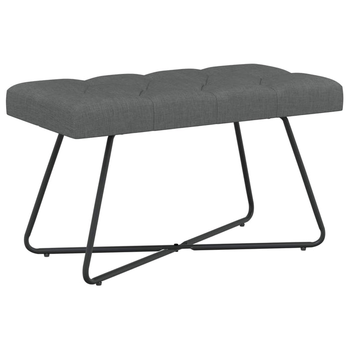 Bancă cu butoane capitonate Gri închis 80 x 40 x 46 cm Țesătură WALTI