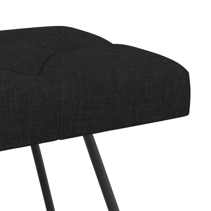 Bancă cu butoane capitonate Negru 80 x 40 x 46 cm Țesătură WALTI