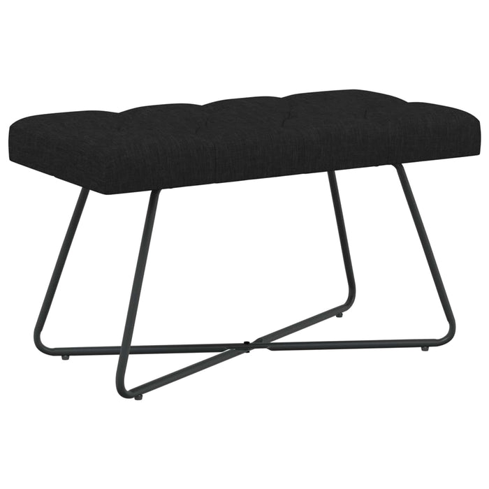 Bancă cu butoane capitonate Negru 80 x 40 x 46 cm Țesătură WALTI