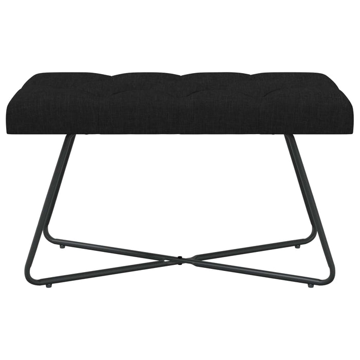 Bancă cu butoane capitonate Negru 80 x 40 x 46 cm Țesătură WALTI