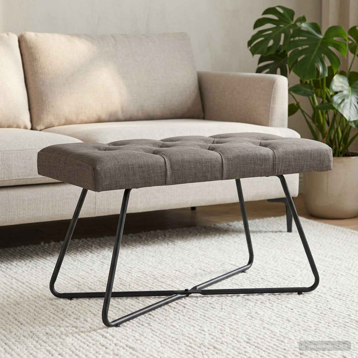 Bancă cu butoane capitonate Maro închis 80 x 40 x 46 cm - WALTI WALTI