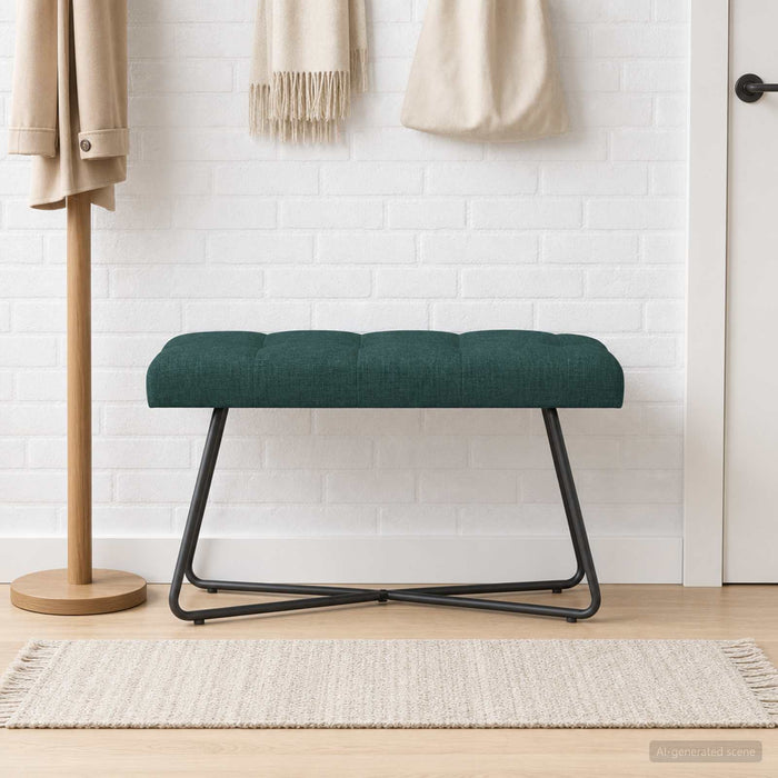 Bancă cu butoane capitonate Verde închis 80 x 40 x 46 cm - WALTI WALTI