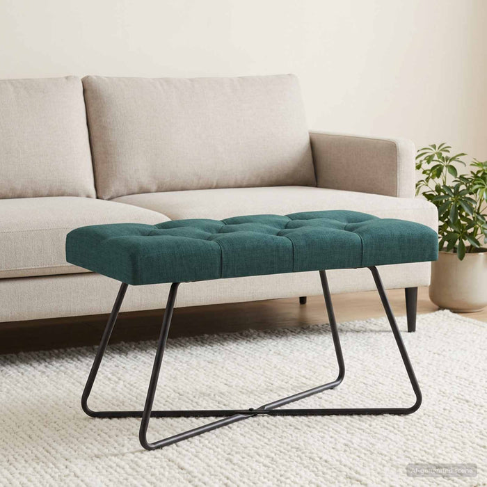 Bancă cu butoane capitonate Verde închis 80 x 40 x 46 cm - WALTI WALTI