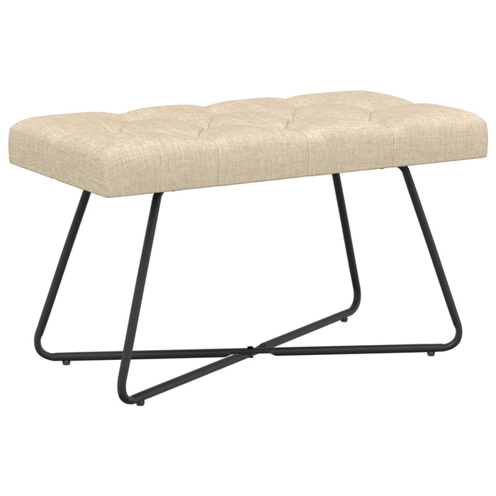 Bancă cu butoane capitonate Crem 80 x 40 x 46 cm Țesătură WALTI