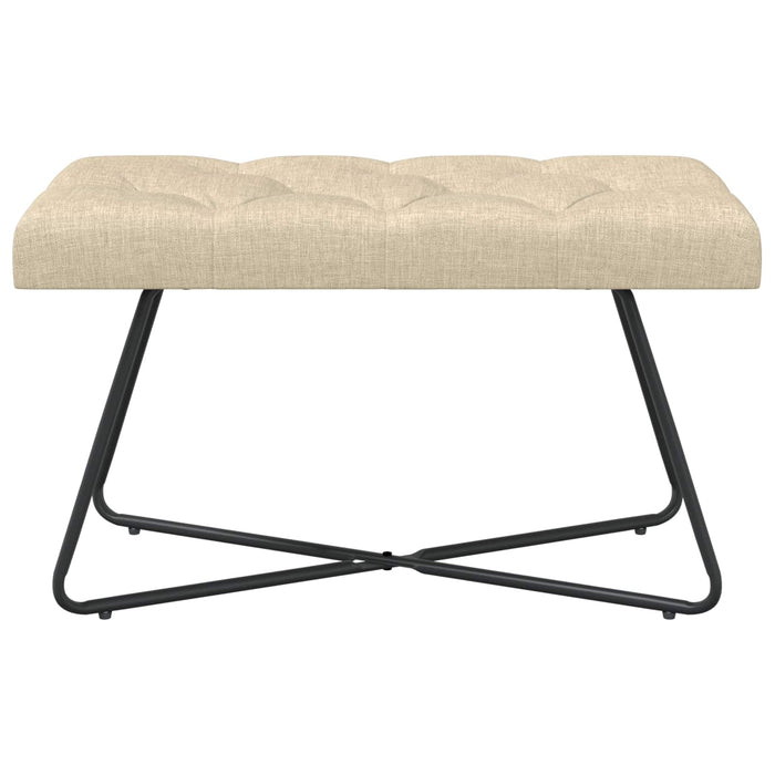 Bancă cu butoane capitonate Crem 80 x 40 x 46 cm Țesătură WALTI