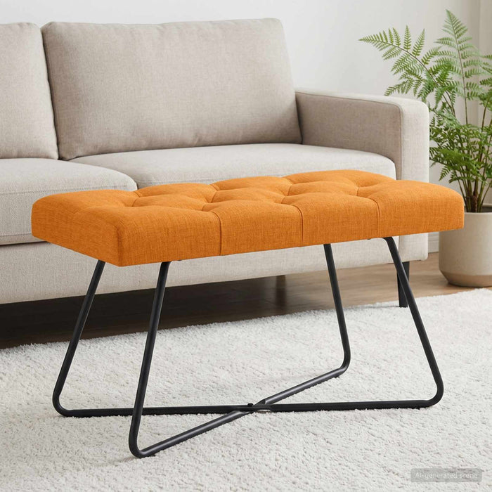 Bancă cu butoane capitonate Galben Întunecat 80 x 40 x 46 cm - WALTI WALTI