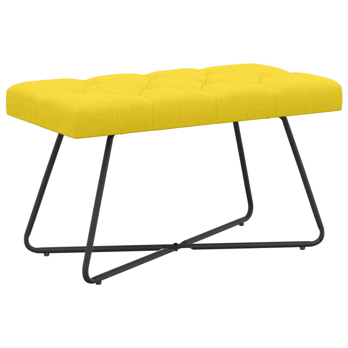 Bancă cu butoane capitonate Galben Deschis 80 x 40 x 46 cm WALTI