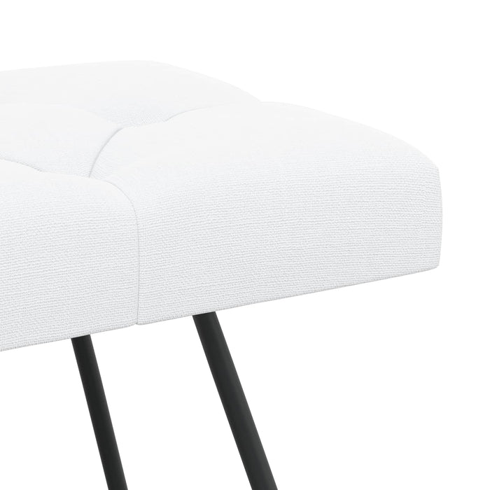 Bancă cu butoane capitonate Alb 80 x 40 x 46 cm Țesătură WALTI