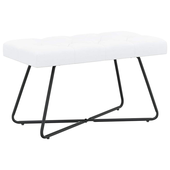 Bancă cu butoane capitonate Alb 80 x 40 x 46 cm Țesătură WALTI
