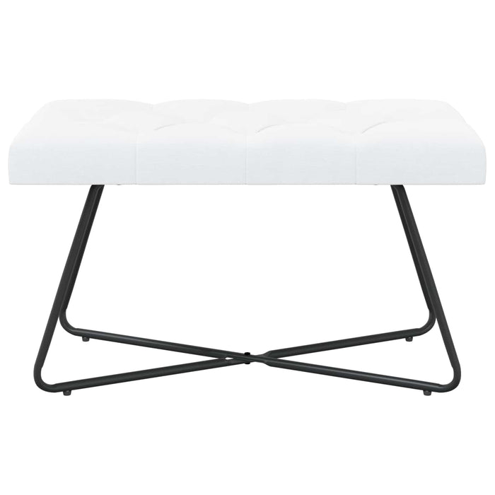 Bancă cu butoane capitonate Alb 80 x 40 x 46 cm Țesătură WALTI