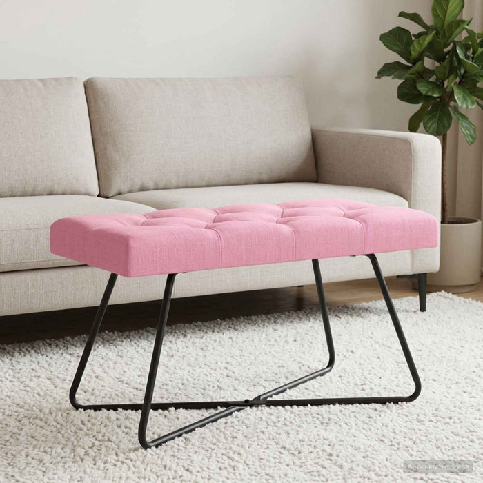 Bancă cu butoane capitonate Roz 80 x 40 x 46 cm Țesătură - WALTI WALTI