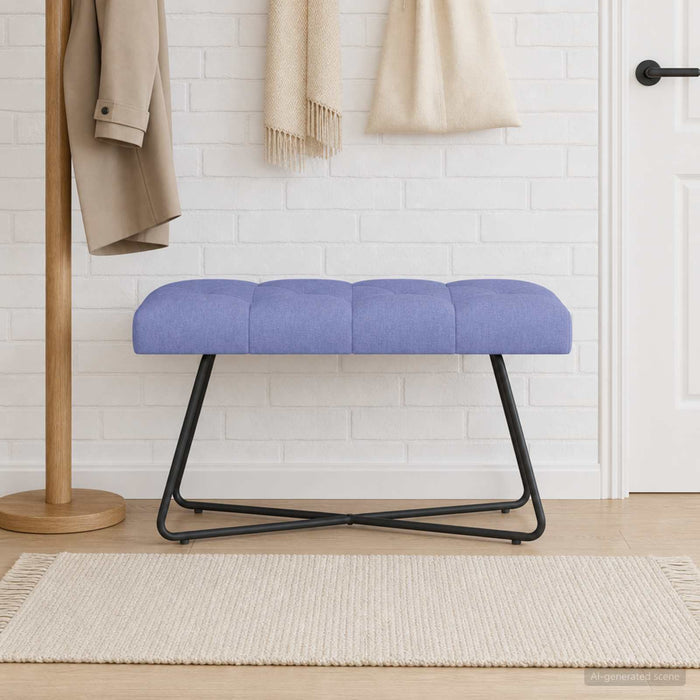 Bancă cu butoane capitonate Albastru Jeans 80 x 40 x 46 cm - WALTI WALTI