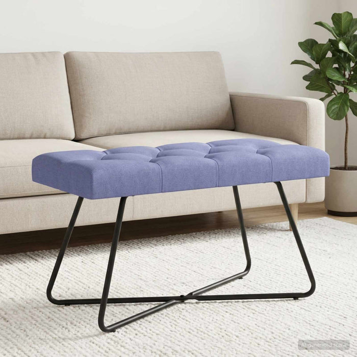 Bancă cu butoane capitonate Albastru Jeans 80 x 40 x 46 cm - WALTI WALTI