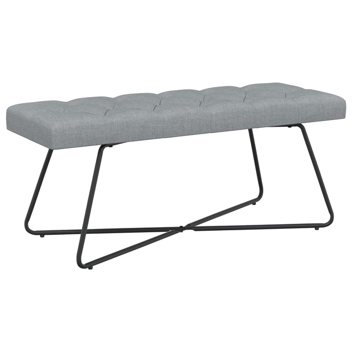 Bancă cu butoane capitonate Gri deschis 110 x 40 x 46 cm WALTI