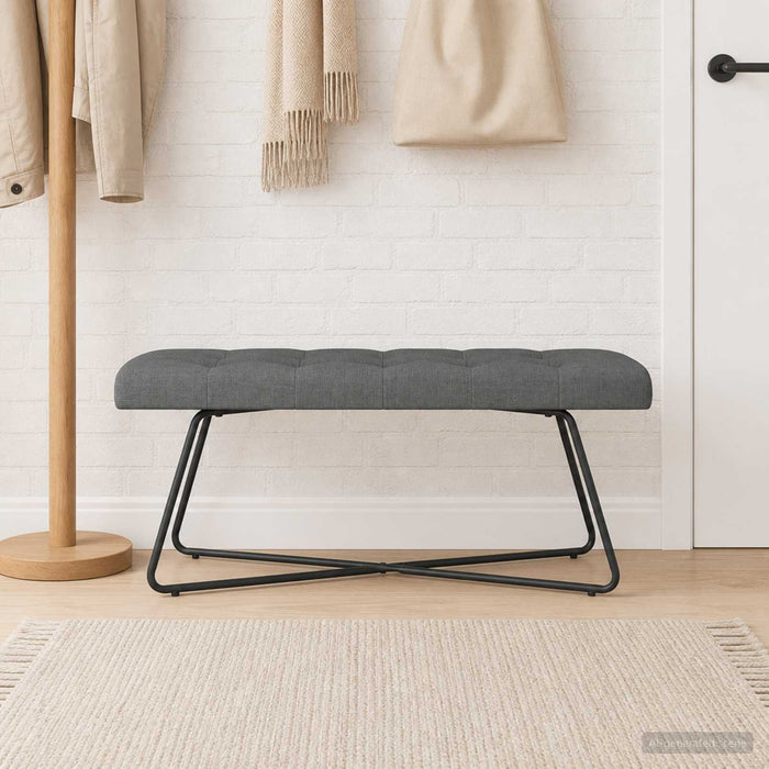 Bancă cu butoane capitonate Gri închis 110 x 40 x 46 cm - WALTI WALTI