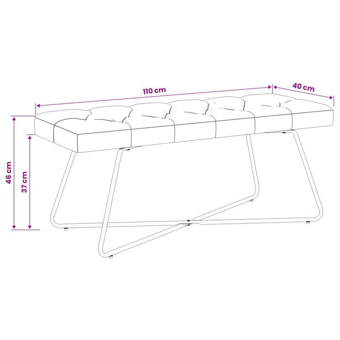 Bancă cu butoane capitonate Gri închis 110 x 40 x 46 cm WALTI