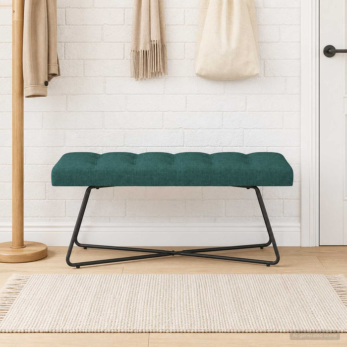 Bancă cu butoane capitonate Verde închis 110 x 40 x 46 cm - WALTI WALTI