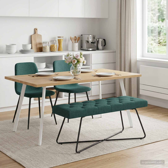 Bancă cu butoane capitonate Verde închis 110 x 40 x 46 cm - WALTI WALTI