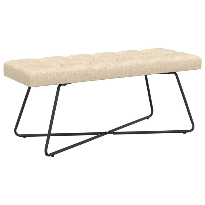 Bancă cu butoane capitonate Crem 110 x 40 x 46 cm Țesătură WALTI