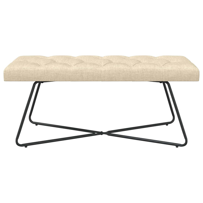 Bancă cu butoane capitonate Crem 110 x 40 x 46 cm Țesătură WALTI