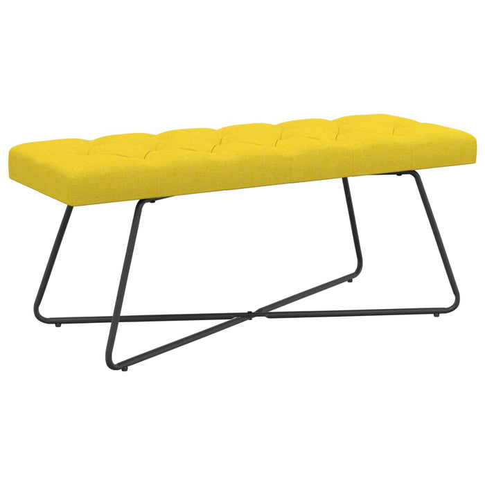 Bancă cu butoane capitonate Galben Deschis 110 x 40 x 46 cm WALTI