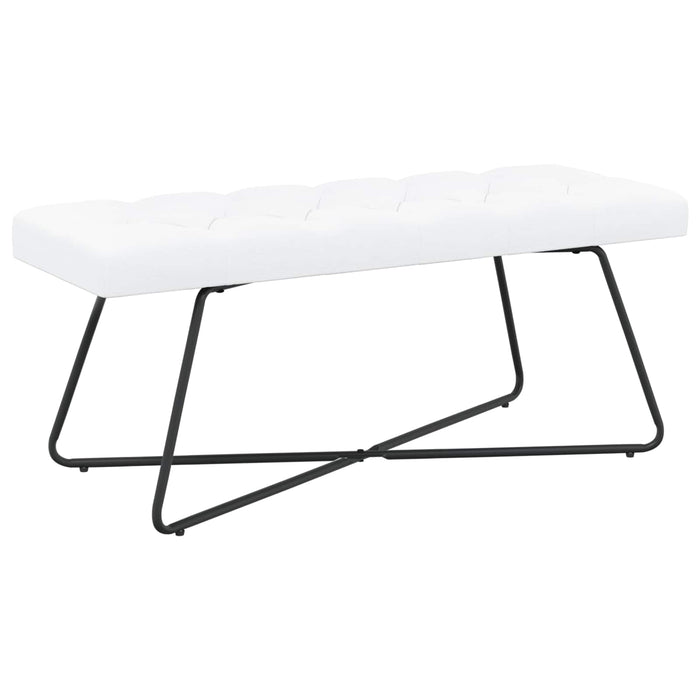 Bancă cu butoane capitonate Alb 110 x 40 x 46 cm Țesătură WALTI