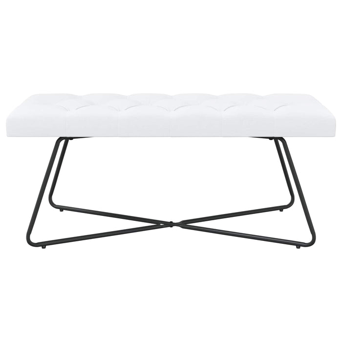 Bancă cu butoane capitonate Alb 110 x 40 x 46 cm Țesătură WALTI