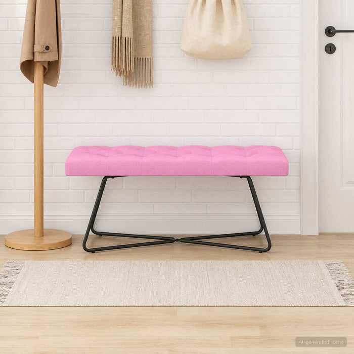 Bancă cu butoane capitonate Roz 110 x 40 x 46 cm Țesătură - WALTI WALTI