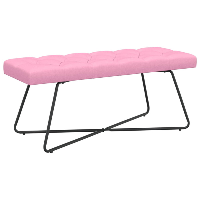 Bancă cu butoane capitonate Roz 110 x 40 x 46 cm Țesătură WALTI