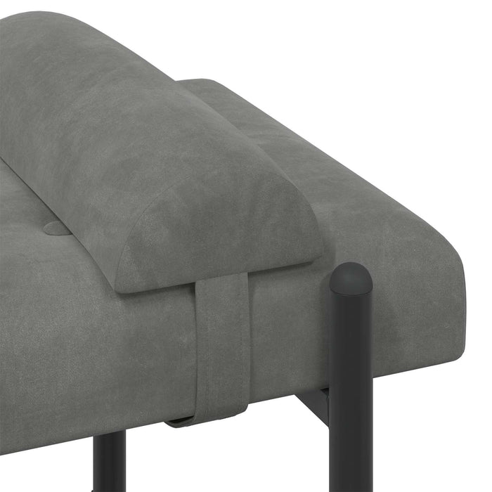 Bancă cu butoane și perne Gri închis 110 x 40 x 46 cm Catifea WALTI