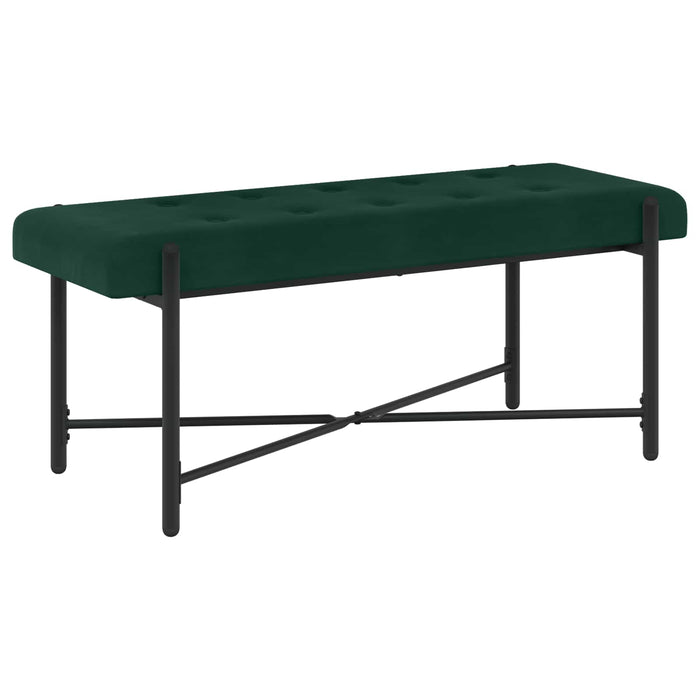 Bancă cu butoane și perne Verde închis 110 x 40 x 46 cm Catifea WALTI