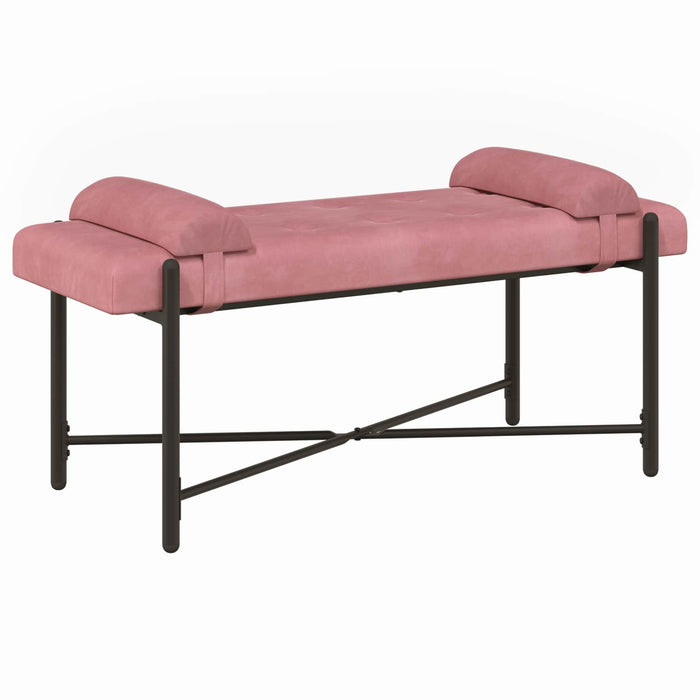 Bancă cu butoane și perne cu pernă Roz 110 x 40 x 46 cm Catifea WALTI