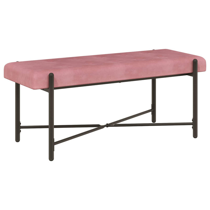 Bancă cu butoane și perne cu pernă Roz 110 x 40 x 46 cm Catifea WALTI