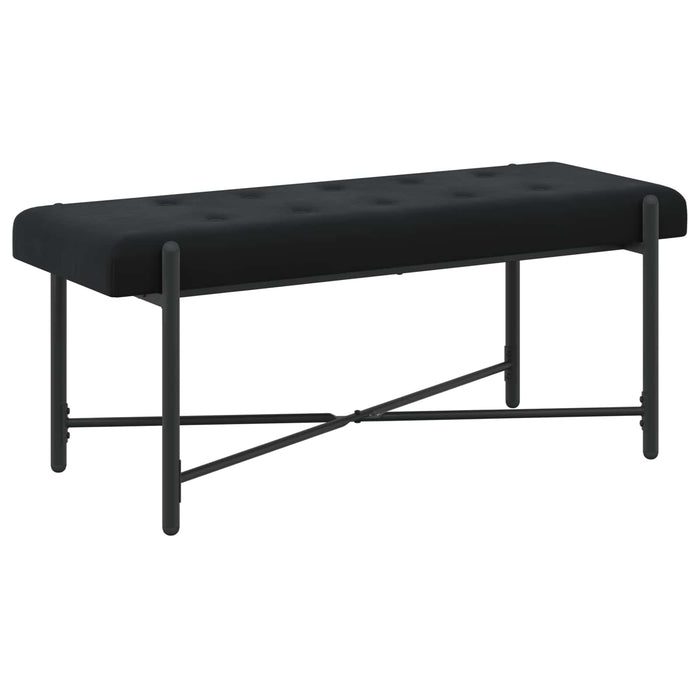 Bancă cu butoane și perne Negru 110 x 40 x 46 cm Catifea WALTI