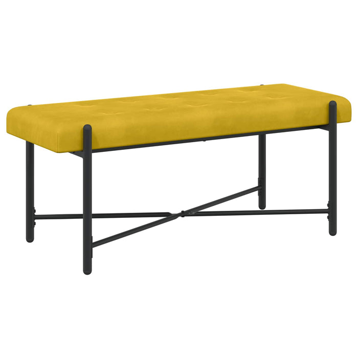 Bancă cu butoane și perne Galben 110 x 40 x 46 cm Catifea WALTI