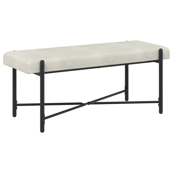 Bancă cu butoane și perne Crem 110 x 40 x 46 cm Catifea WALTI